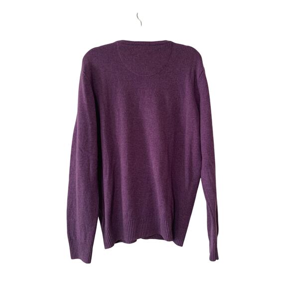 John Lewis Men Wool & Cashmere Blend Purple Sweater V Neck Size Large - Picture 2 of 5